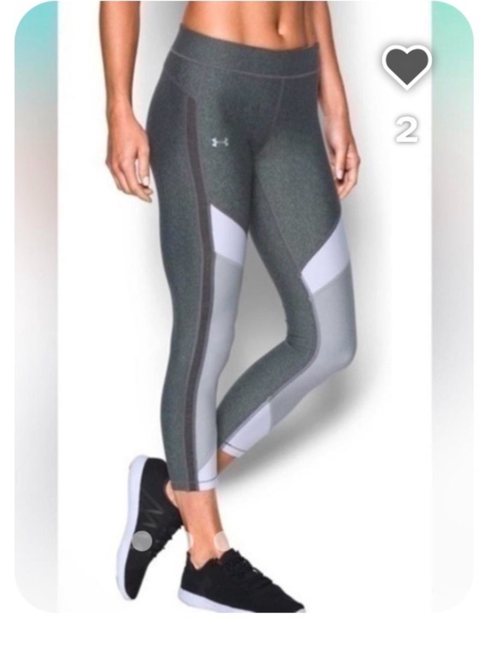 Under Armour Gray & Light Gray Colorblock Cropped Leggings
